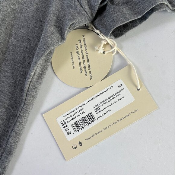 PACT One For All Unisex Crew Neck Tee Size M Heather Gray Short Sleeve Shirt NWT - Picture 6 of 9